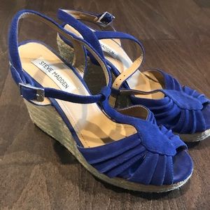 Steve Madden espadrille wedge in royal blue